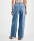 Фото #2 товара Women's Twisted-Seam Cargo Wide-Leg Jeans, Created for Macy's