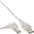 Фото #2 товара InLine USB 2.0 Cable left angled Type A male / B male transparent 2m