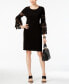 Alfani Petite Lace Sleeve Dress Black 10P