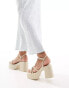 Truffle Collection chunky heel sandals in off white