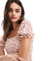 Miss Selfridge ditsy floral shirred mini dress with puff sleeve detail Verspielt geblümtes, M - EU 40-42 - фото #3