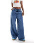 Фото #1 товара Mango tie waist straight leg jean in light blue