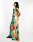 ASOS DESIGN soft halter maxi sundress in bold abstract print