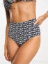 Фото #3 товара & Other Stories high waist bikini bottoms in navy floral