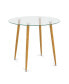 Фото #1 товара Round Glass Dining Table Leisure Coffee Table with Metal Legs-Natural