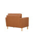 39.8"W Faux Leather Upholstered Morris Chair