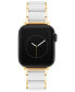 ფოტო #1 პროდუქტის Women's White Silicone and Gold-Tone Alloy Link Bracelet Compatible with 42mm/44mm/45mm/Ultra/Ultra 2 Apple Watch