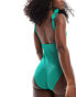 & Other Stories crinkle swimsuit in green