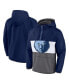 Фото #1 товара Men's Navy, Gray Memphis Grizzlies Anorak Flagrant Foul Color-Block Raglan Hoodie Half-Zip Jacket