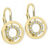 Фото #1 товара Gold round earrings with clear crystals 239 001 00934