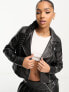 Vero Moda leather look biker jacket in black