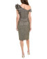 Фото #2 товара Teri Jon By Rickie Freeman Metallic Jacquard Sheath Dress Women's