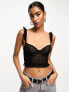 Фото #1 товара & Other Stories mesh bustier with star embroidery in black