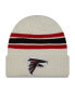 ფოტო #1 პროდუქტის Men's Cream Atlanta Falcons Team Stripe Cuffed Knit Hat