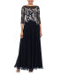 Фото #1 товара Women's Floral-Embroidered 3/4-Sleeve Gown