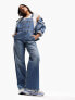 Фото #1 товара ASOS DESIGN Petite denim dungaree in mid blue