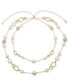 ფოტო #1 პროდუქტის Gold-Tone Crystal & Imitation Pearl 26" Adjustable Layered Necklace