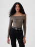 Фото #1 товара Modern Rib Off-Shoulder Cropped Top