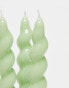 Фото #4 товара MAEGEN Spiral Taper Candle 3-Pack - Sage