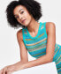 Фото #4 товара Petite Striped Open-Stitch Sweater Dress, Created for Macy's