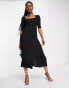 Whistles milkmaid maxi dress in black BLAU, 34 - фото #4