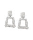 ფოტო #1 პროდუქტის Women's Silver Textured Geometric Drop Earrings