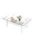 White Metal and Glass Coffee Table