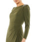 Women's Draped Bateau Long Sleeve Trumpet Gown