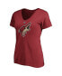 ფოტო #3 პროდუქტის Women's Taylor Hall Garnet Arizona Coyotes Authentic Stack Name and Number V-Neck T-shirt
