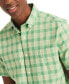 Фото #3 товара Men's Plaid Short Sleeve Button-Down Shirt