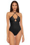 Фото #2 товара BECCA Candice 299185 Convertible Halter One Piece Swimsuit, Black, M