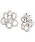 Pavé & Crystal Flower Stud Earrings