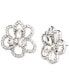 ფოტო #1 პროდუქტის Pavé & Crystal Flower Stud Earrings