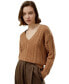 Фото #1 товара Women's Cable-Knit Wool-Cashmere Blend Sweater