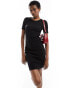 Noisy May ribbed mini t-shirt dress in black