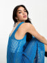 Фото #7 товара Reclaimed Vintage knitted crochet summer festival midi dress in blue