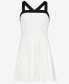 BCBGeneration Women's Cocktail Pleated Knit Fit Flare Dress Optic White 12