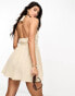 Фото #4 товара ASOS DESIGN halter neck natural plunge mini beach dress in natural