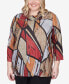 Фото #5 товара Plus Size Park Place Abstract Patchwork Cowl Neck Top