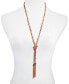 Two-Tone Long Knotted Tassel Lariat Necklace