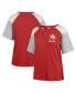 ფოტო #1 პროდუქტის Women's Red Georgia Bulldogs Underline Harvey Colorblock Raglan Henley T-shirt