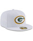 ფოტო #2 პროდუქტის Men's White Green Bay Packers Omaha 59FIFTY Fitted Hat