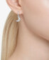 Rhodium-Plated Pavé Moon Charm Hoop Earrings