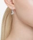 ფოტო #5 პროდუქტის Rhodium-Plated Pavé Moon Charm Hoop Earrings