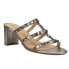 Фото #2 товара VANELi Mayda Studded Block Heels Womens Gold Dress Sandals 305314