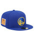 Men's Royal Golden State Warriors Court Sport Leather Applique 59Fifty Fitted Hat