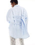 COLLUSION poplin oversized shirt with buckle back in blue 32 - фото #6