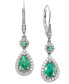 Sapphire (1-3/8 ct. t.w.) and Diamond (1/3 ct. t.w.) Pear Drop Earrings in 14k White Gold (Also Available in Emerald and Ruby)