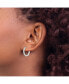 ფოტო #2 პროდუქტის Stainless Steel Polished Crystal Hinged Hoop Earrings