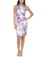 Women's Floral Print Asymmetric Sleeveless Sheath Dress